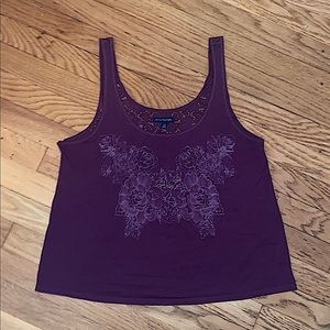 Maroon Tank w/ butterfly